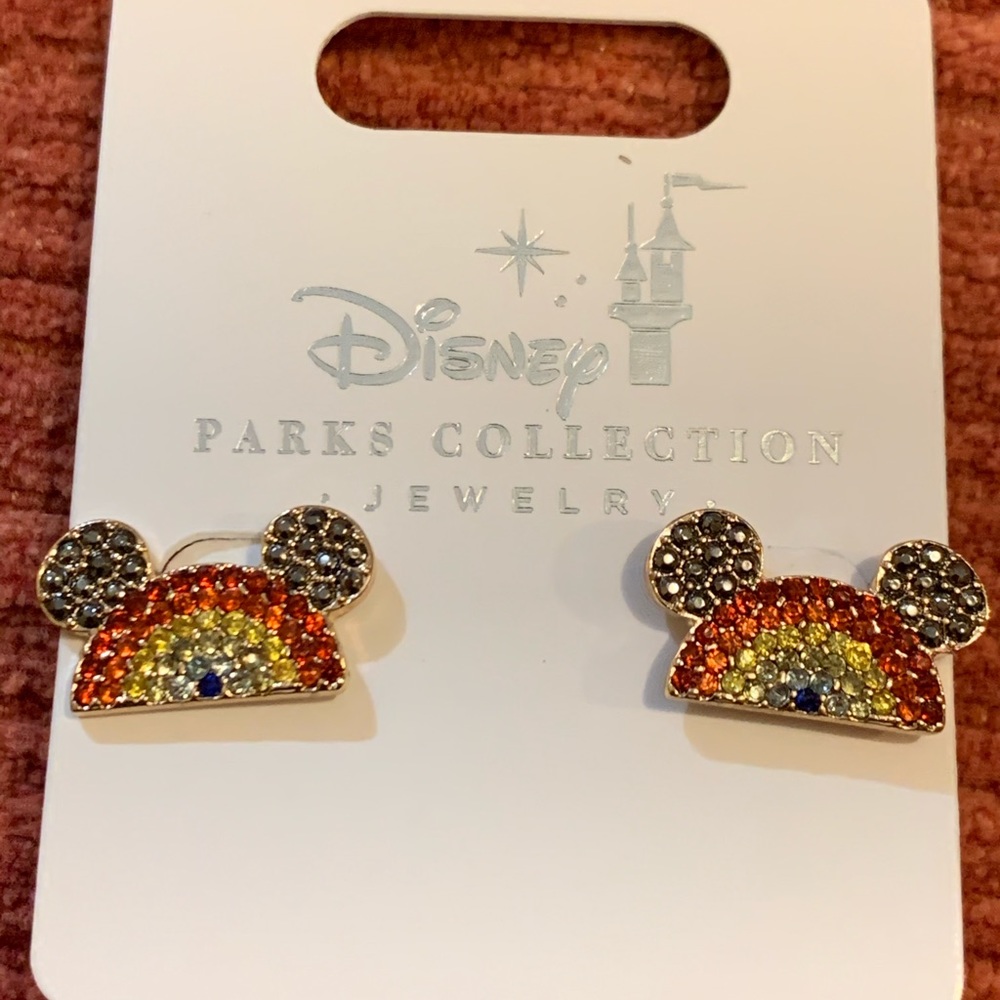 Disney parks ears headband cap crystal earrings